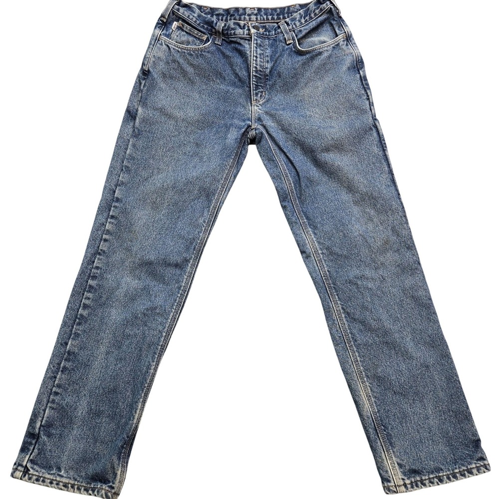 Carhartt FR Jeans Mens 36x34 Blue Straight Relaxed Lined Flame Resistant Work